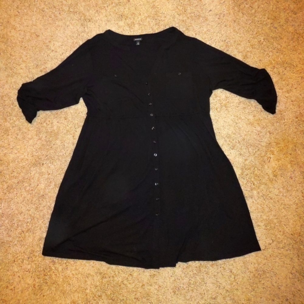 Torrid black button-up dress size 3x